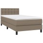 Boxspringbett mit Matratze und LED-Leuchten taupegrauer Stoff 90x200 cm von , Betten und Lattenroste - Ref: Foro24-3133449, P...