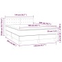 Box spring bed mattress and LED lights light gray fabric 140x200 cm by , Beds and slatted bases - Ref: Foro24-3133477, Price:...