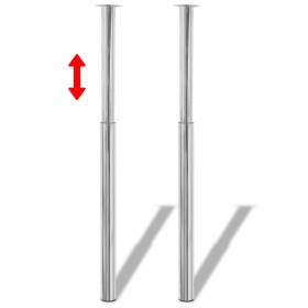 Telescopic table legs 2 units chrome 710 mm-1100 mm by vidaXL, Table legs - Ref: Foro24-242151, Price: 50,58 €, Discount: %