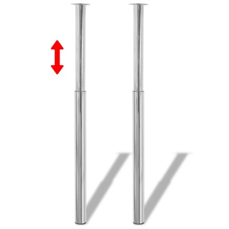 Telescopic table legs 2 units chrome 710 mm-1100 mm by vidaXL, Table legs - Ref: Foro24-242151, Price: 50,57 €, Discount: %