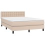 Cama box spring colchón LED cuero sintético capuchino 140x200cm de , Camas y somieres - Ref: Foro24-3134230, Precio: 494,85 €...