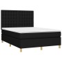 Box spring bed mattress and LED lights black fabric 140x200 cm by , Beds and slatted bases - Ref: Foro24-3135759, Price: 529,...