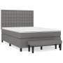 Cama box spring con colchón tela gris oscuro 140x190 cm de , Camas y somieres - Ref: Foro24-3136910, Precio: 602,68 €, Descue...