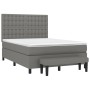 Cama box spring con colchón tela gris oscuro 140x190 cm de , Camas y somieres - Ref: Foro24-3136910, Precio: 602,68 €, Descue...