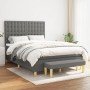 Box spring bed with dark gray fabric mattress 140x190 cm by , Beds and slatted bases - Ref: Foro24-3137470, Price: 556,93 €, ...