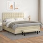 Box spring bed with cream synthetic leather mattress 160x200 cm by , Beds and slatted bases - Ref: Foro24-3137673, Price: 627...