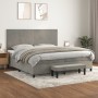 Box spring bed with light gray velvet mattress 200x200 cm by , Beds and slatted bases - Ref: Foro24-3137743, Price: 719,03 €,...