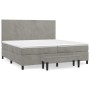 Box spring bed with light gray velvet mattress 200x200 cm by , Beds and slatted bases - Ref: Foro24-3137743, Price: 719,03 €,...