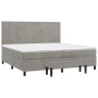 Cama box spring con colchón terciopelo gris claro 200x200 cm de , Camas y somieres - Ref: Foro24-3137743, Precio: 719,08 €, D...