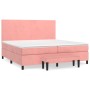 Box spring bed with pink velvet mattress 200x200 cm by , Beds and slatted bases - Ref: Foro24-3137748, Price: 628,99 €, Disco...