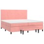 Box spring bed with pink velvet mattress 200x200 cm by , Beds and slatted bases - Ref: Foro24-3137748, Price: 628,99 €, Disco...