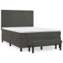 Box spring bed with dark gray velvet mattress 140x190 cm by , Beds and slatted bases - Ref: Foro24-3137720, Price: 515,99 €, ...