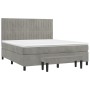 Box spring bed with light gray velvet mattress 180x200 cm by , Beds and slatted bases - Ref: Foro24-3137977, Price: 647,56 €,...