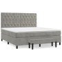 Cama box spring con colchón terciopelo gris claro 160x200 cm de , Camas y somieres - Ref: Foro24-3138031, Precio: 643,05 €, D...