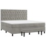 Cama box spring con colchón terciopelo gris claro 160x200 cm de , Camas y somieres - Ref: Foro24-3138031, Precio: 643,05 €, D...