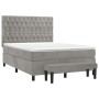 Cama box spring con colchón terciopelo gris claro 140x190 cm de , Camas y somieres - Ref: Foro24-3138019, Precio: 649,24 €, D...