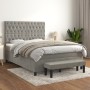 Box spring bed with light gray velvet mattress 140x200 cm by , Beds and slatted bases - Ref: Foro24-3138025, Price: 625,70 €,...