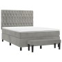 Boxspringbett mit hellgrauer Samtmatratze 140x200 cm von , Betten und Lattenroste - Ref: Foro24-3138025, Preis: 598,53 €, Rab...