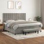 Box spring bed with light gray velvet mattress 200x200 cm by , Beds and slatted bases - Ref: Foro24-3138103, Price: 741,06 €,...