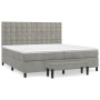 Cama box spring con colchón terciopelo gris claro 200x200 cm de , Camas y somieres - Ref: Foro24-3138103, Precio: 742,52 €, D...