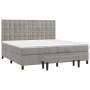 Cama box spring con colchón terciopelo gris claro 200x200 cm de , Camas y somieres - Ref: Foro24-3138103, Precio: 742,52 €, D...