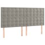 Cama box spring con colchón terciopelo gris claro 200x200 cm de , Camas y somieres - Ref: Foro24-3138103, Precio: 742,52 €, D...