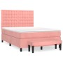 Box spring bed with pink velvet mattress 140x190 cm by , Beds and slatted bases - Ref: Foro24-3138084, Price: 579,59 €, Disco...