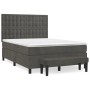 Box spring bed with dark gray velvet mattress 140x200 cm by , Beds and slatted bases - Ref: Foro24-3138086, Price: 550,37 €, ...