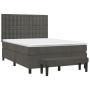 Box spring bed with dark gray velvet mattress 140x200 cm by , Beds and slatted bases - Ref: Foro24-3138086, Price: 550,37 €, ...