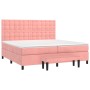 Box spring bed with pink velvet mattress 200x200 cm by , Beds and slatted bases - Ref: Foro24-3138108, Price: 680,38 €, Disco...