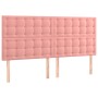 Box spring bed with pink velvet mattress 200x200 cm by , Beds and slatted bases - Ref: Foro24-3138108, Price: 680,38 €, Disco...