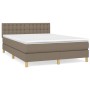 Cama box spring con colchón tela gris taupe 140x190 cm de , Camas y somieres - Ref: Foro24-3140933, Precio: 475,31 €, Descuen...