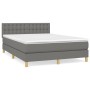 Cama box spring con colchón tela gris oscuro 140x200 cm de , Camas y somieres - Ref: Foro24-3140938, Precio: 426,25 €, Descue...