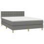 Cama box spring con colchón tela gris oscuro 140x200 cm de , Camas y somieres - Ref: Foro24-3140938, Precio: 426,25 €, Descue...