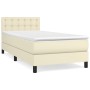 Cama box spring con colchón cuero sintético crema 80x200 cm de , Camas y somieres - Ref: Foro24-3141091, Precio: 296,68 €, De...