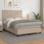 Box spring bed with cappuccino synthetic leather mattress 140x200cm by , Beds and slatted bases - Ref: Foro24-3142850, Price:...