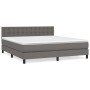 Cama box spring con colchón cuero sintético gris 160x200 cm de , Camas y somieres - Ref: Foro24-3141135, Precio: 473,46 €, De...