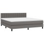 Cama box spring con colchón cuero sintético gris 160x200 cm de , Camas y somieres - Ref: Foro24-3141135, Precio: 473,46 €, De...