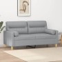 2-seater sofa with light gray fabric cushions 140 cm by , Sofas - Ref: Foro24-3200821, Price: 262,12 €, Discount: %