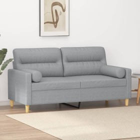 2-Sitzer-Sofa mit hellgrauen Stoffkissen 140 cm von , Sofas - Ref: Foro24-3200821, Preis: 262,38 €, Rabatt: %