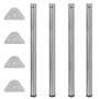 4 height-adjustable table legs 870 mm polished nickel color by vidaXL, Table legs - Ref: Foro24-242146, Price: 59,48 €, Disco...