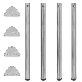 4 height-adjustable table legs 870 mm polished nickel color by vidaXL, Table legs - Ref: Foro24-242146, Price: 56,16 €, Disco...