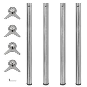 4 adjustable table legs in heights of 870 mm, polished nickel color by vidaXL, Table legs - Ref: Foro24-242137, Price: 55,99 ...