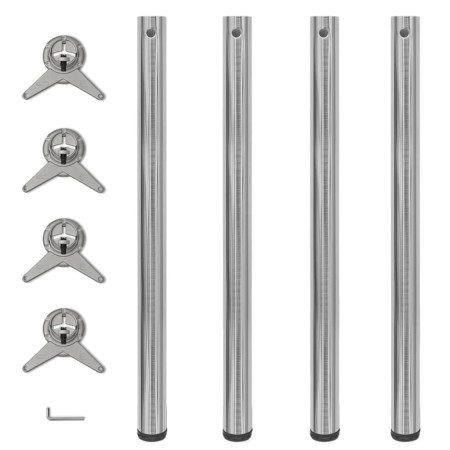 4 adjustable table legs in heights of 870 mm, polished nickel color by vidaXL, Table legs - Ref: Foro24-242137, Price: 59,48 ...