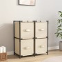 Steel storage cabinet with 4 cream fabric baskets 63x30x71 cm by , Lockers and storage cabinets - Ref: Foro24-337256, Price: ...