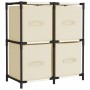 Steel storage cabinet with 4 cream fabric baskets 63x30x71 cm by , Lockers and storage cabinets - Ref: Foro24-337256, Price: ...