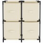 Steel storage cabinet with 4 cream fabric baskets 63x30x71 cm by , Lockers and storage cabinets - Ref: Foro24-337256, Price: ...