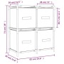 Steel storage cabinet with 4 cream fabric baskets 63x30x71 cm by , Lockers and storage cabinets - Ref: Foro24-337256, Price: ...