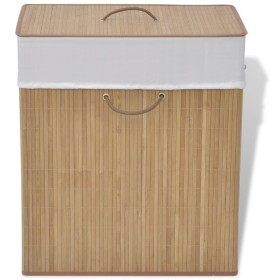 Natural rectangular bamboo laundry basket by vidaXL, Laundry baskets - Ref: Foro24-242725, Price: 35,92 €, Discount: %