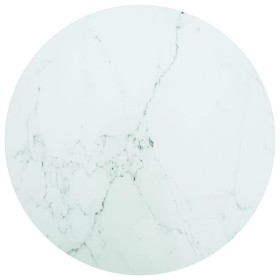 Weiße Tischplatte aus gehärtetem Glas und Marmor-Design, Ø60 x 0,8 cm von , Tischplatten - Ref: Foro24-322248, Preis: 37,80 €...